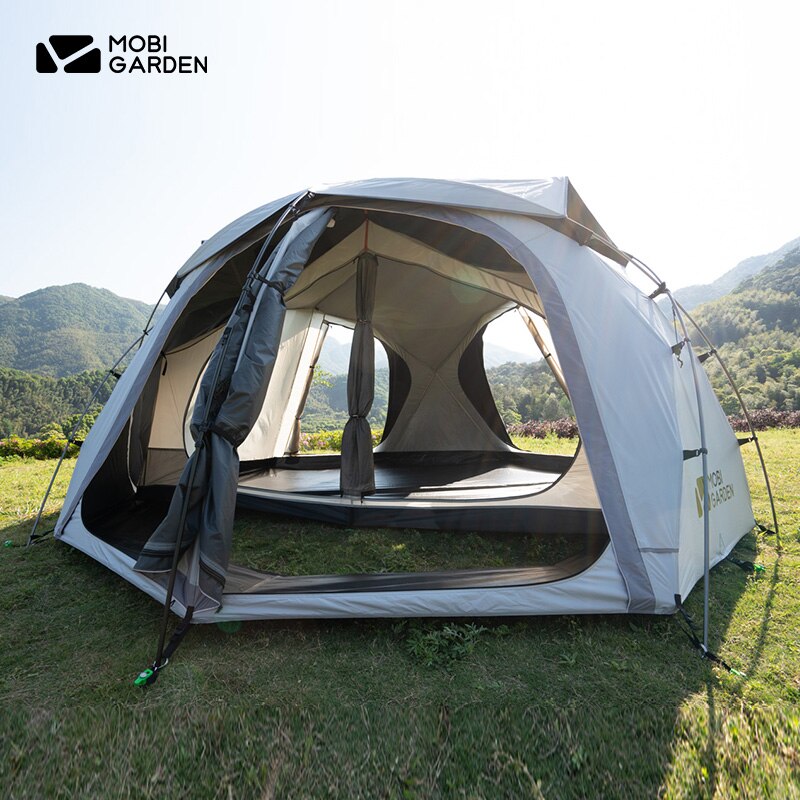 Mobigarden-로얄 캐슬 야외 캠핑 가족 텐트 150D 옥스포드 3-4 인용, 팀 텐트, 넓은 공간, 글램핑 UV50 +
